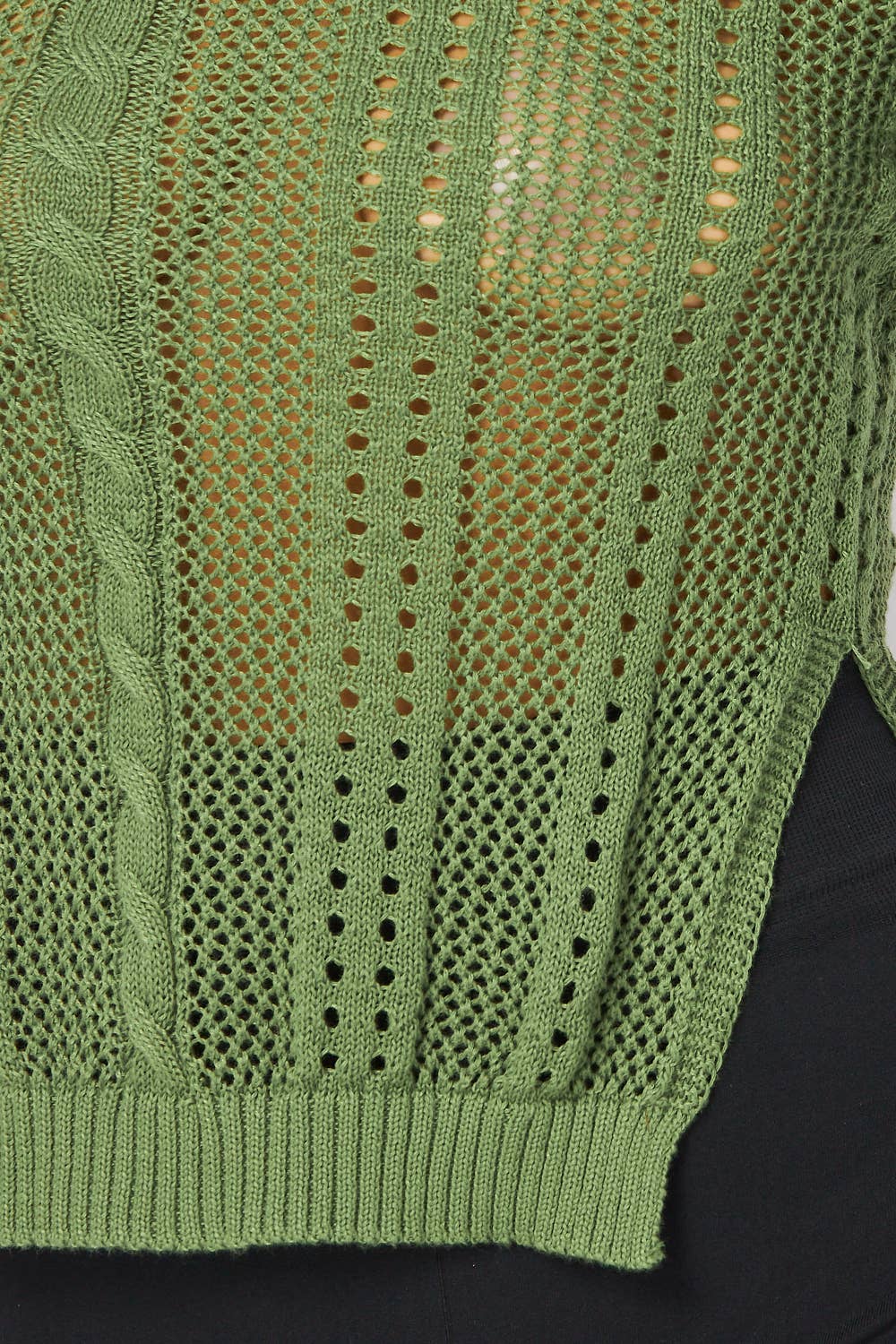 SEE THROUGH LONG SLEEVE KNIT TOP