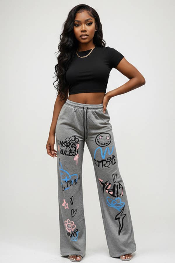 GRAFFITI PRINT SWEATPANTS