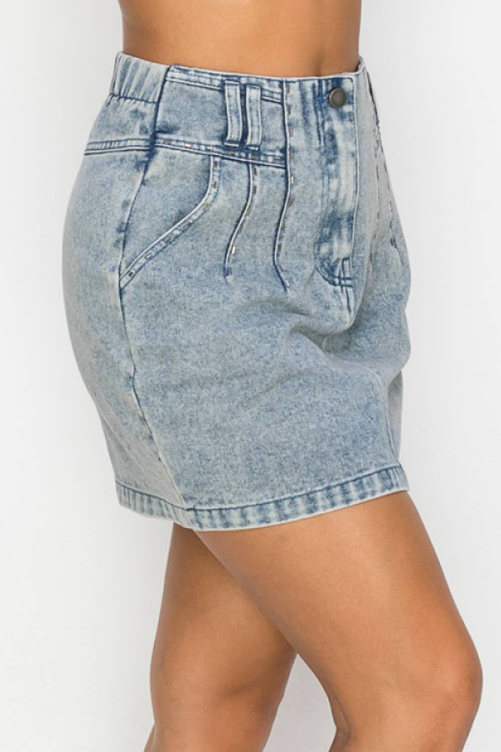 SIDE POCKET DENIM MINI SKIRT