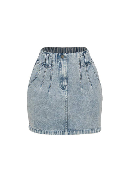 SIDE POCKET DENIM MINI SKIRT