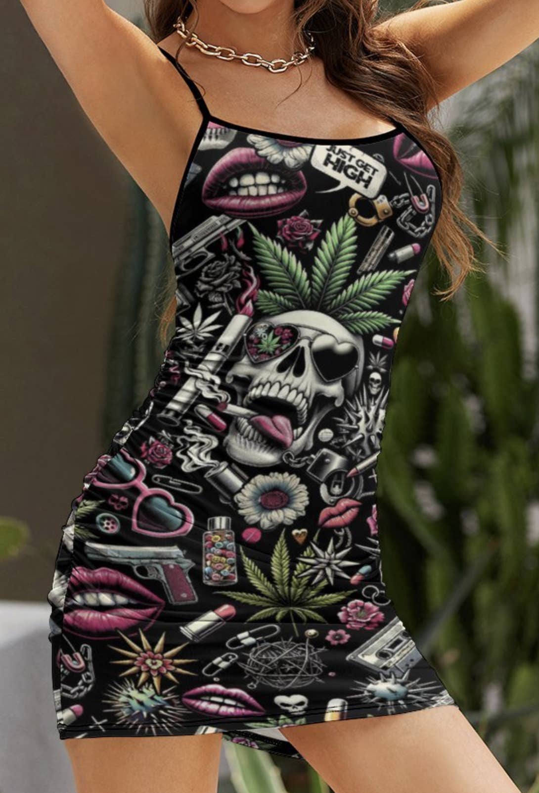 Ruched Slip Dress: Punk