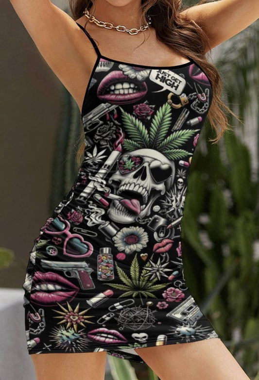 Ruched Slip Dress: Punk