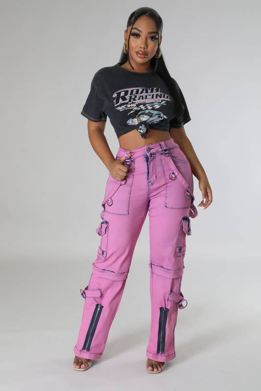 Cargo Denim Jeans - Standard Inseam