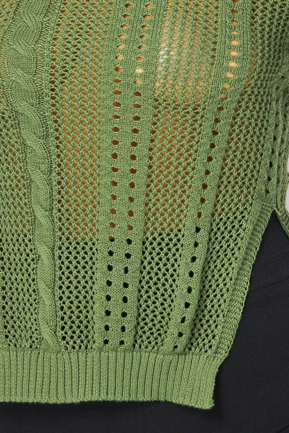 SEE THROUGH LONG SLEEVE KNIT TOP
